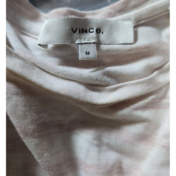 Striped Long-Sleeve Lightweight T-Shirt By Vince Beige & Pink soft cottagecore - Picture 4 of 4